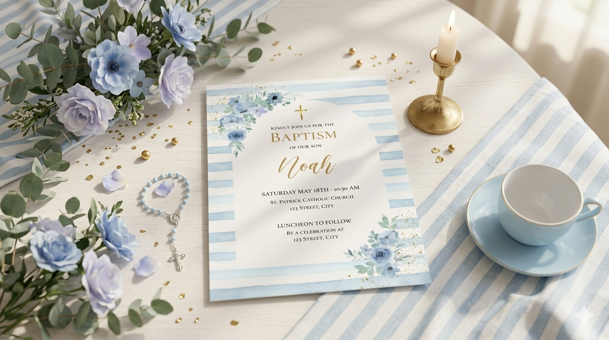 Editable baptism Invitations