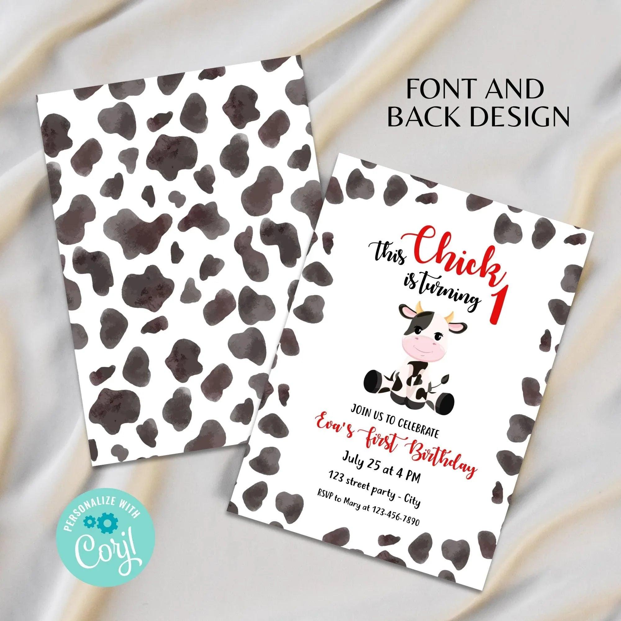 Cow Birthday Invitation - Lovely Printable Party