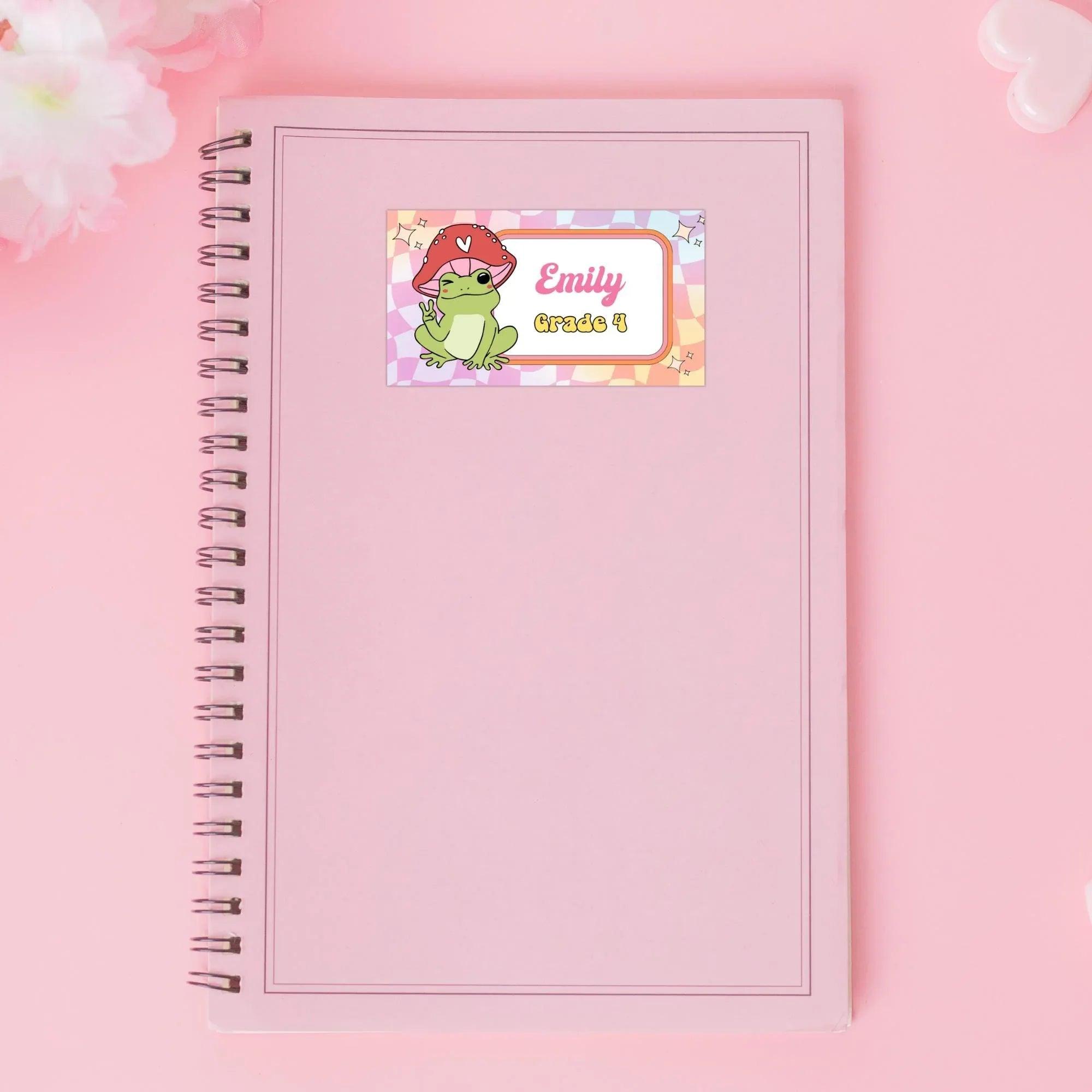 Retro Frog Stickers, Classroom Printables, School name labels, Classroom Labels, School supply labels, Editable Labels - Lovely Printable Party