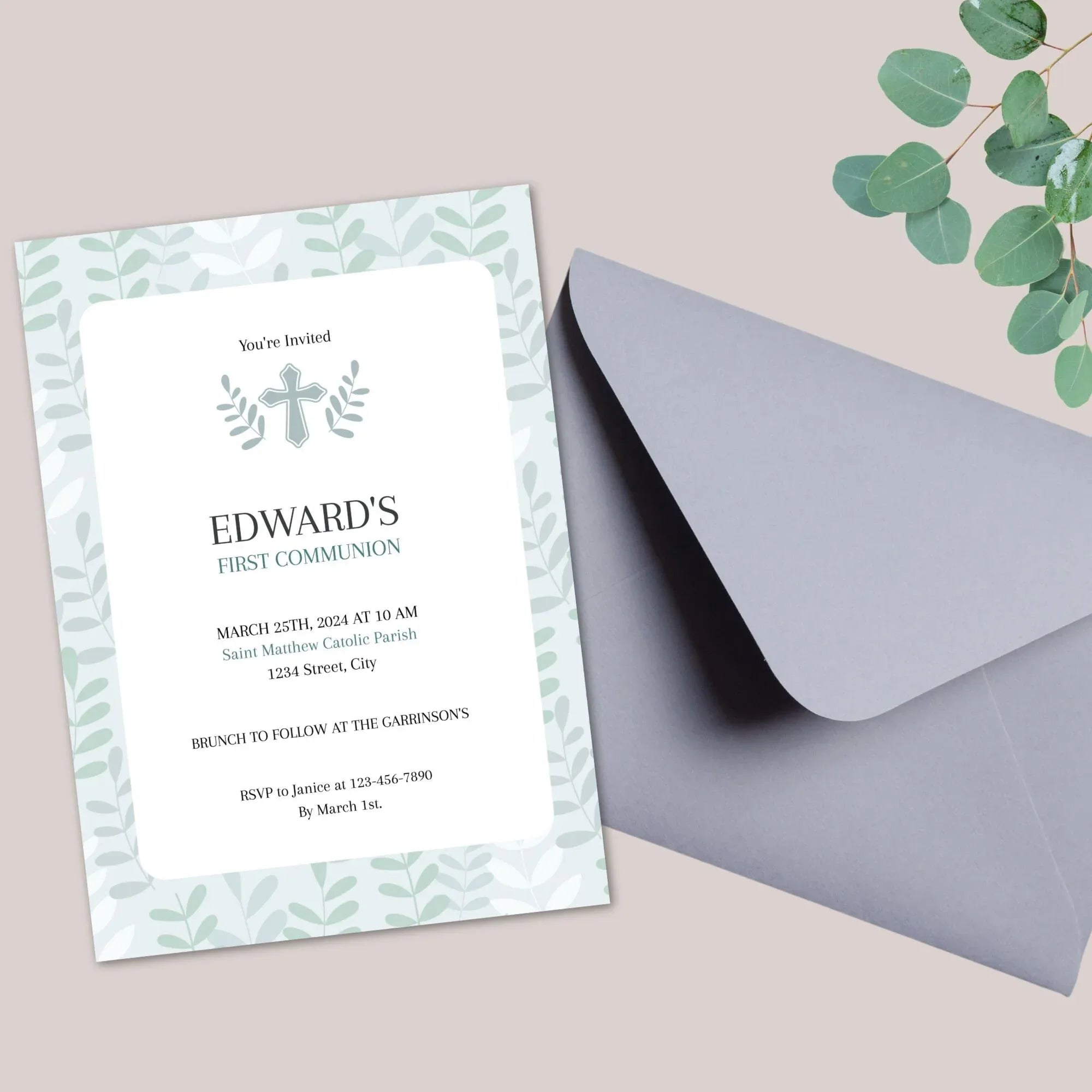 Green Leaves First Holy Communion - Lovely Party