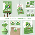 Yoshi Party Bundle Pack Editable Templates - Nintendo Birthday Decorations Digital Download