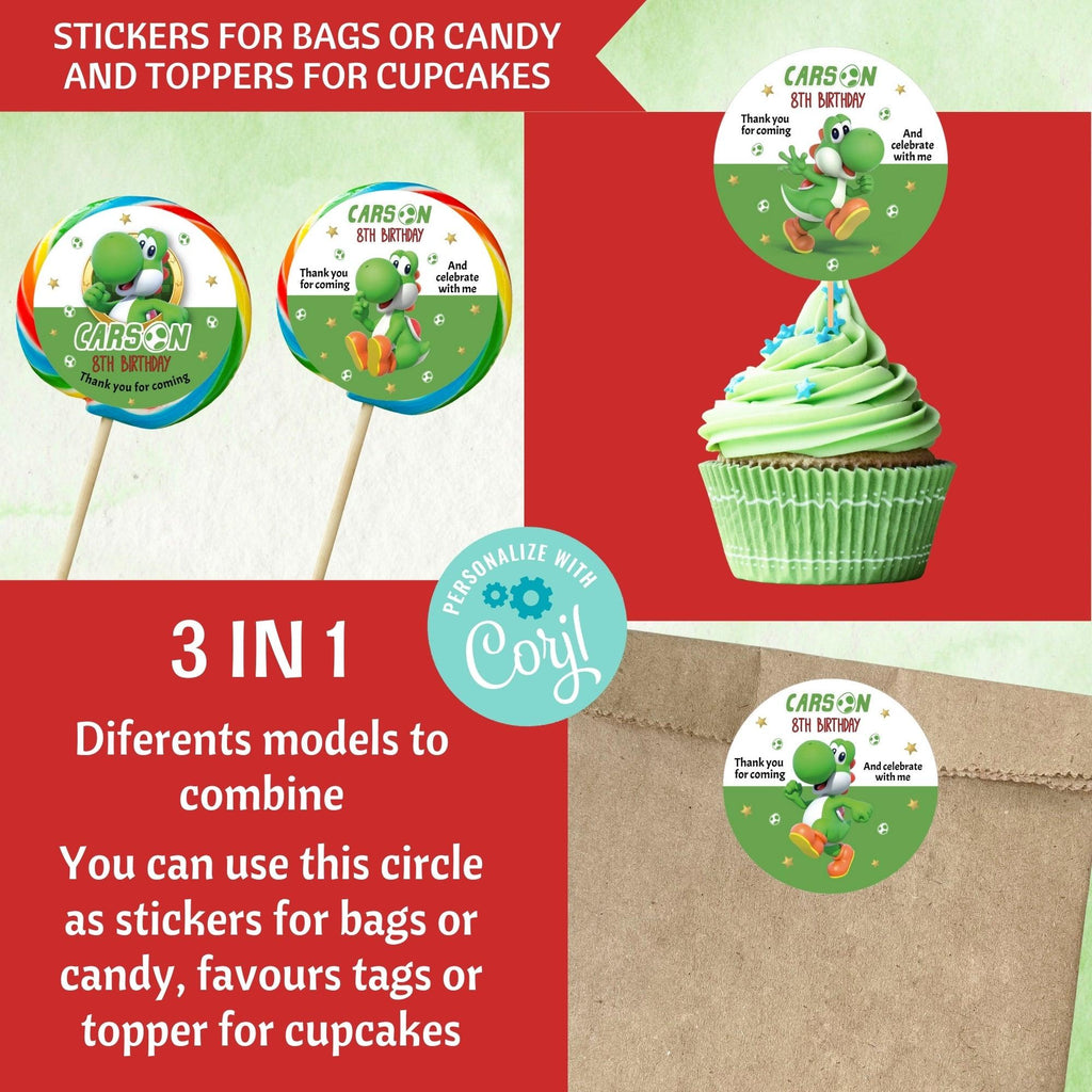 Yoshi Party Bundle Pack Editable Templates - Nintendo Birthday Decorations Digital Download