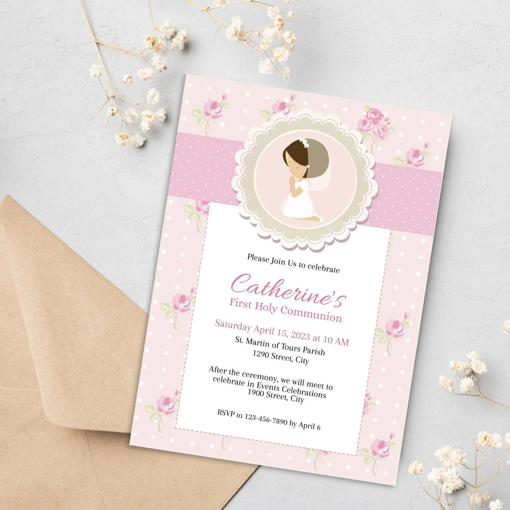First Holy Communion Invitation - Lovely Party