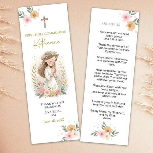 Boho communion Bookmark - Lovely Party