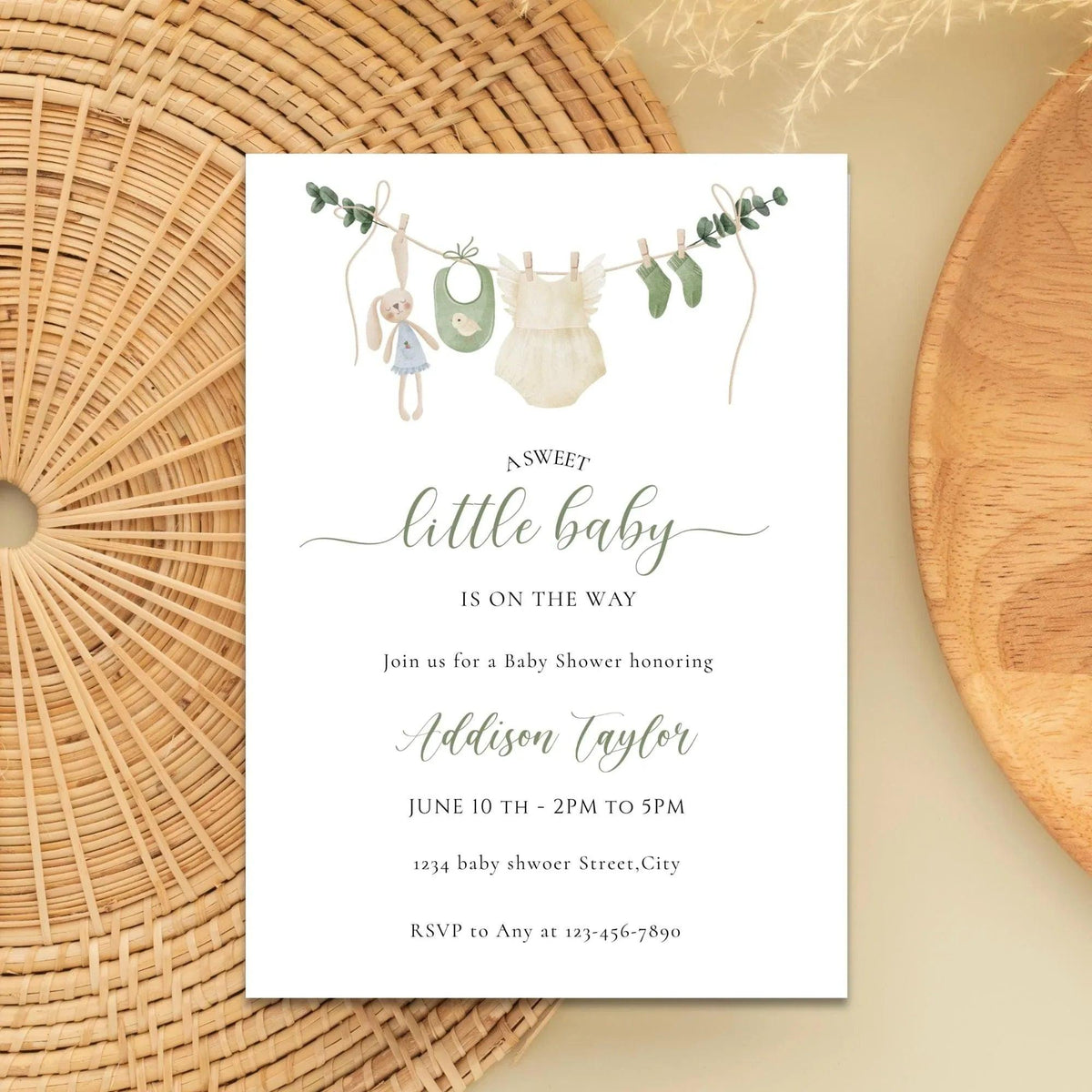 Gender Neutral Baby Shower Invitation, Baby Clothes Baby Shower Editable Template, Baby Shower Evite, Neutral Baby Shower Printable Invite - Lovely Printable Party
