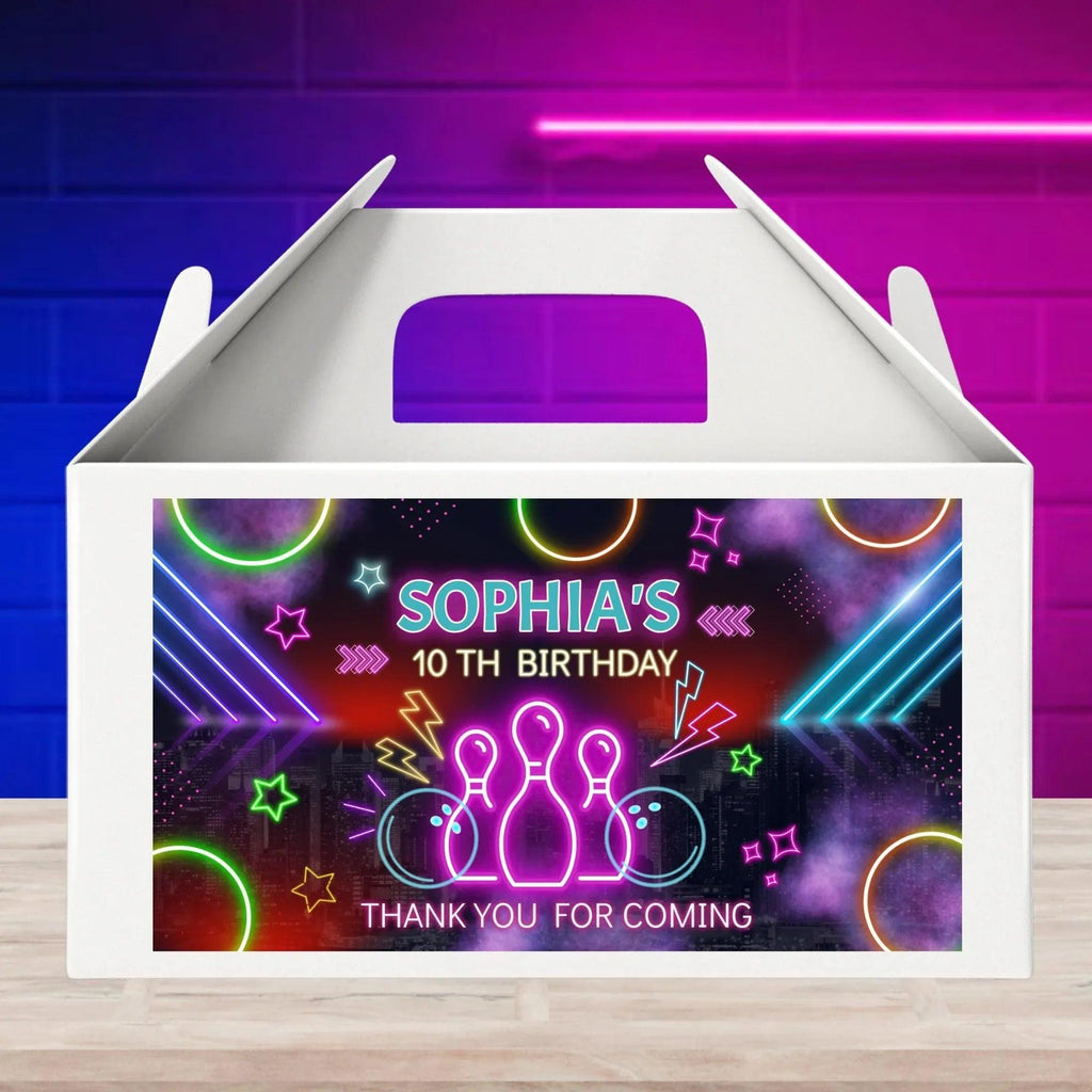 Glow Bowling Party Decorations | Editable Bowling Birthday Package | Neon Glow Printable Party Supplies - Lovely Printable Party