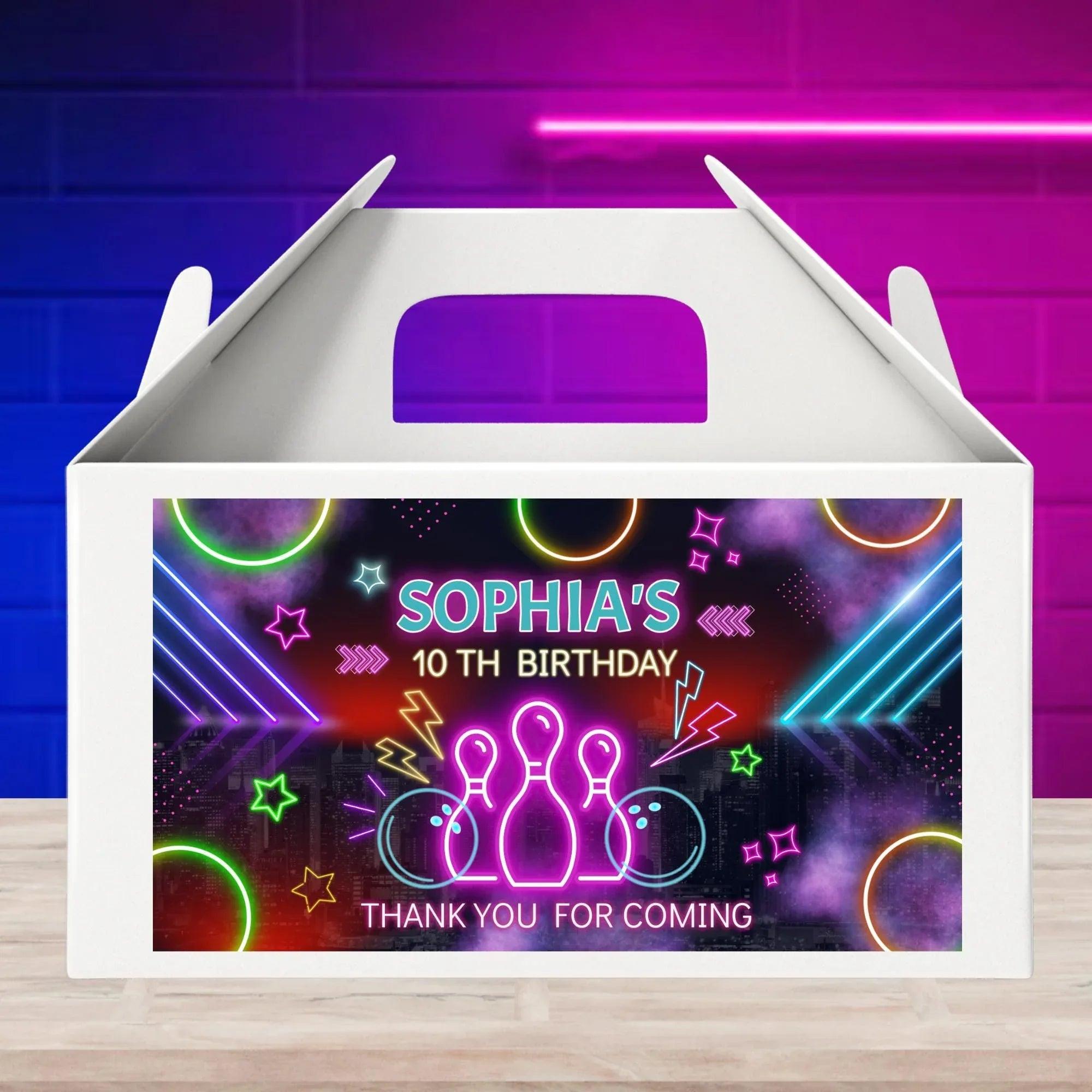 Glow Bowling Party Decorations | Editable Bowling Birthday Package | Neon Glow Printable Party Supplies - Lovely Printable Party
