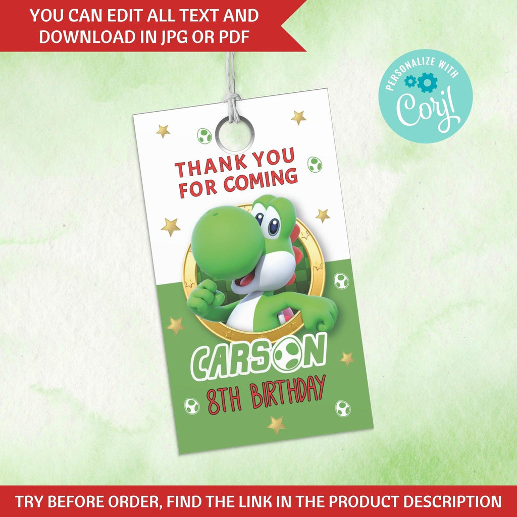 Yoshi Party Bundle Pack Editable Templates - Nintendo Birthday Decorations Digital Download