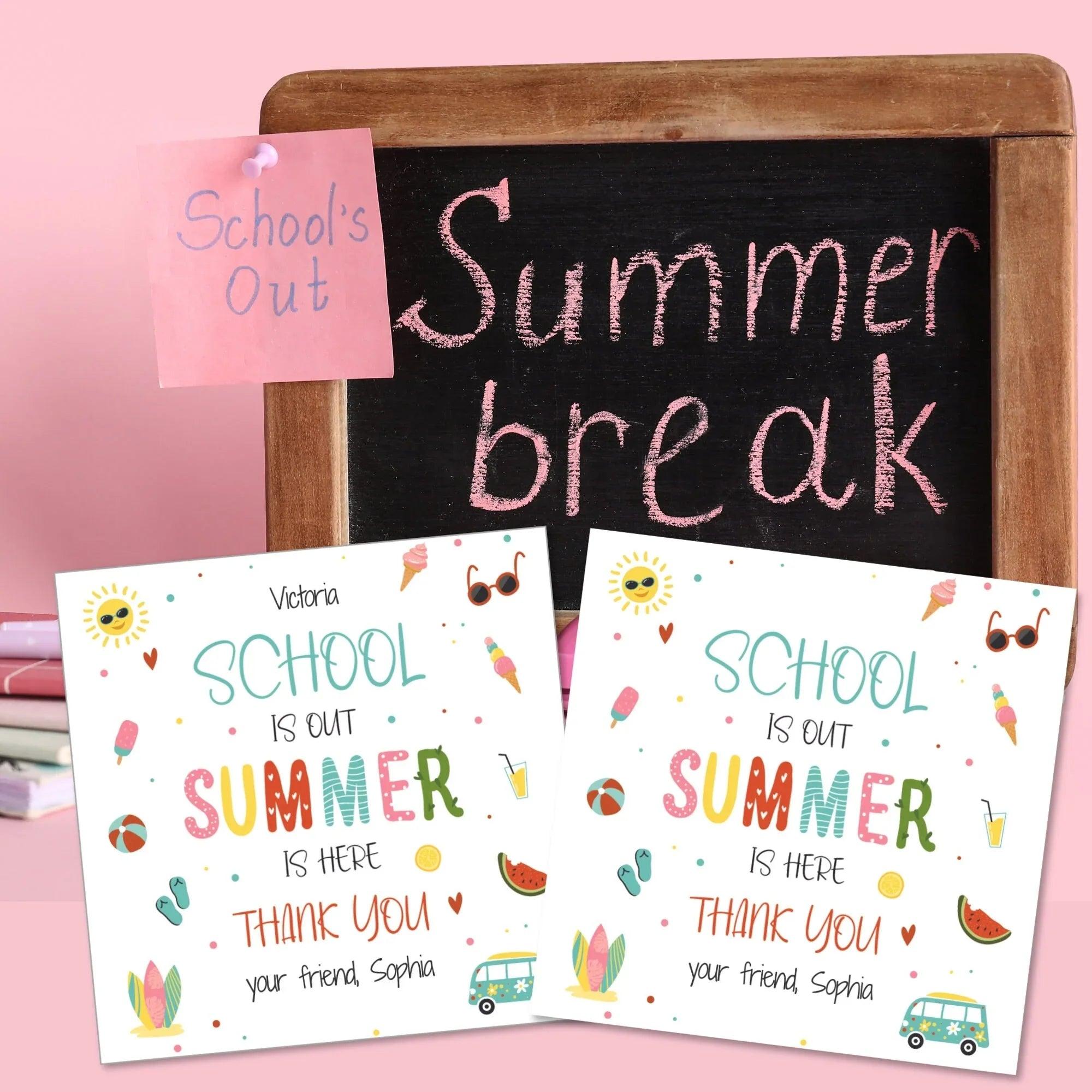 Kids Summer Thank You Card - Summer Card - Kids greeting - Personalized summer Card end of the school year - Editable Instant Download - Lovely Printable Party