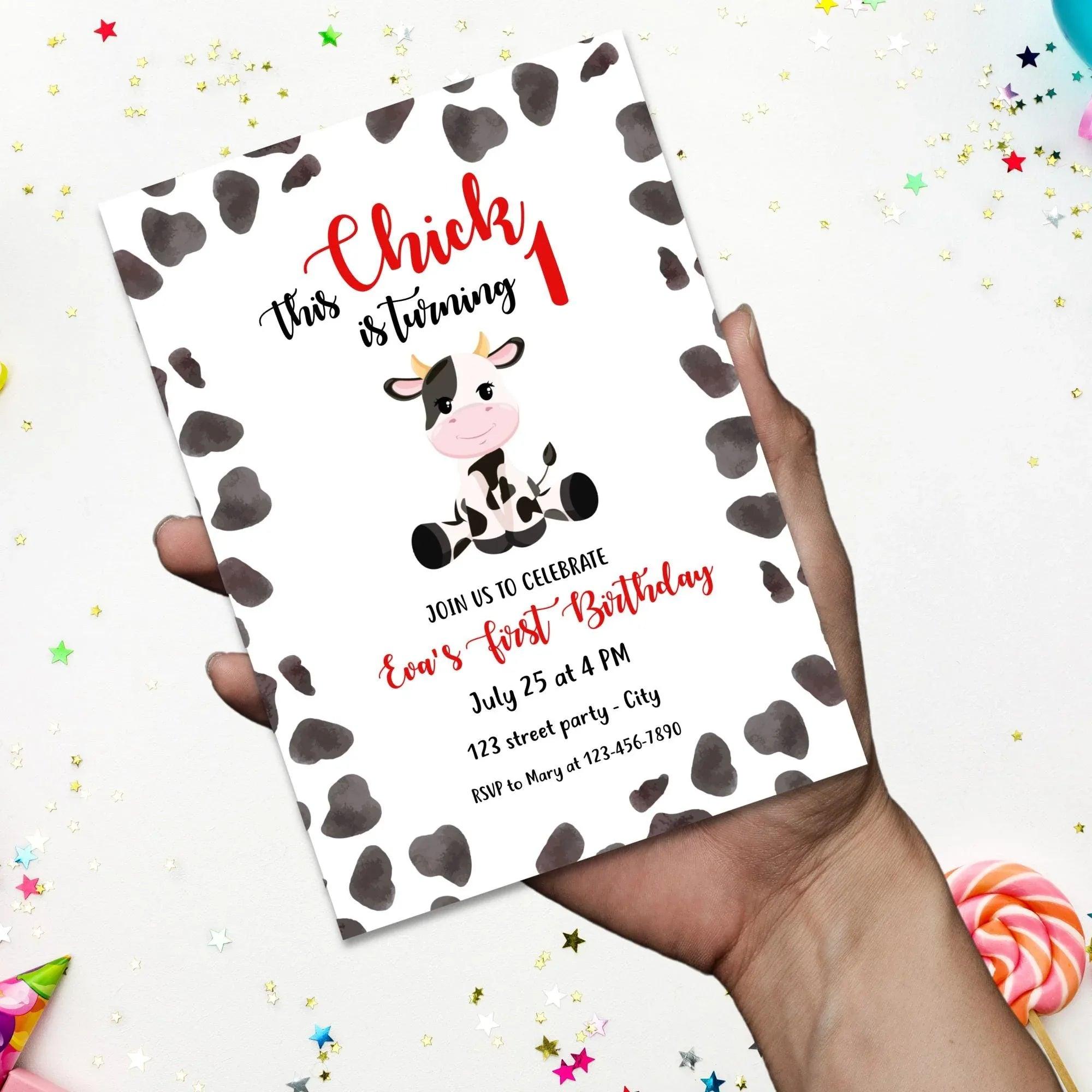 Cow Birthday Invitation - Lovely Printable Party