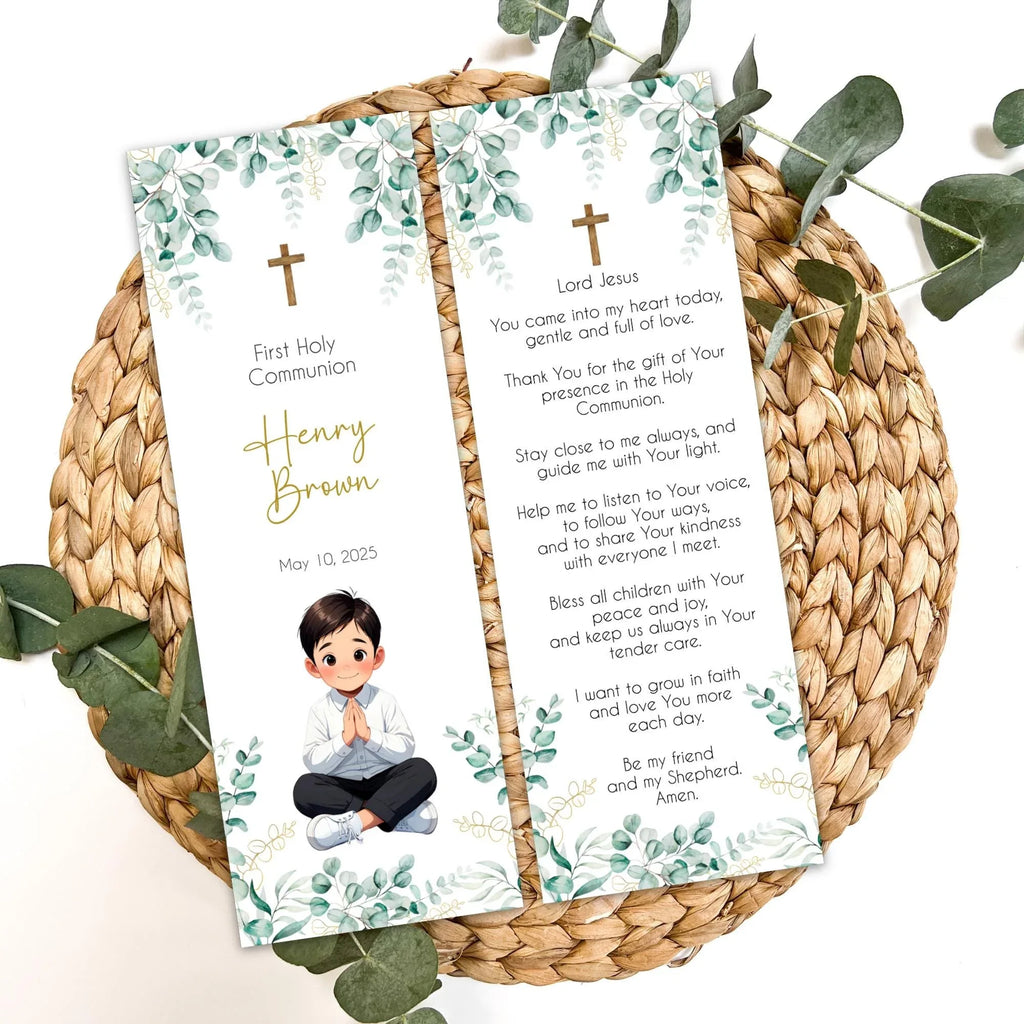 Laurel boy First communion Bookmark - Lovely Party