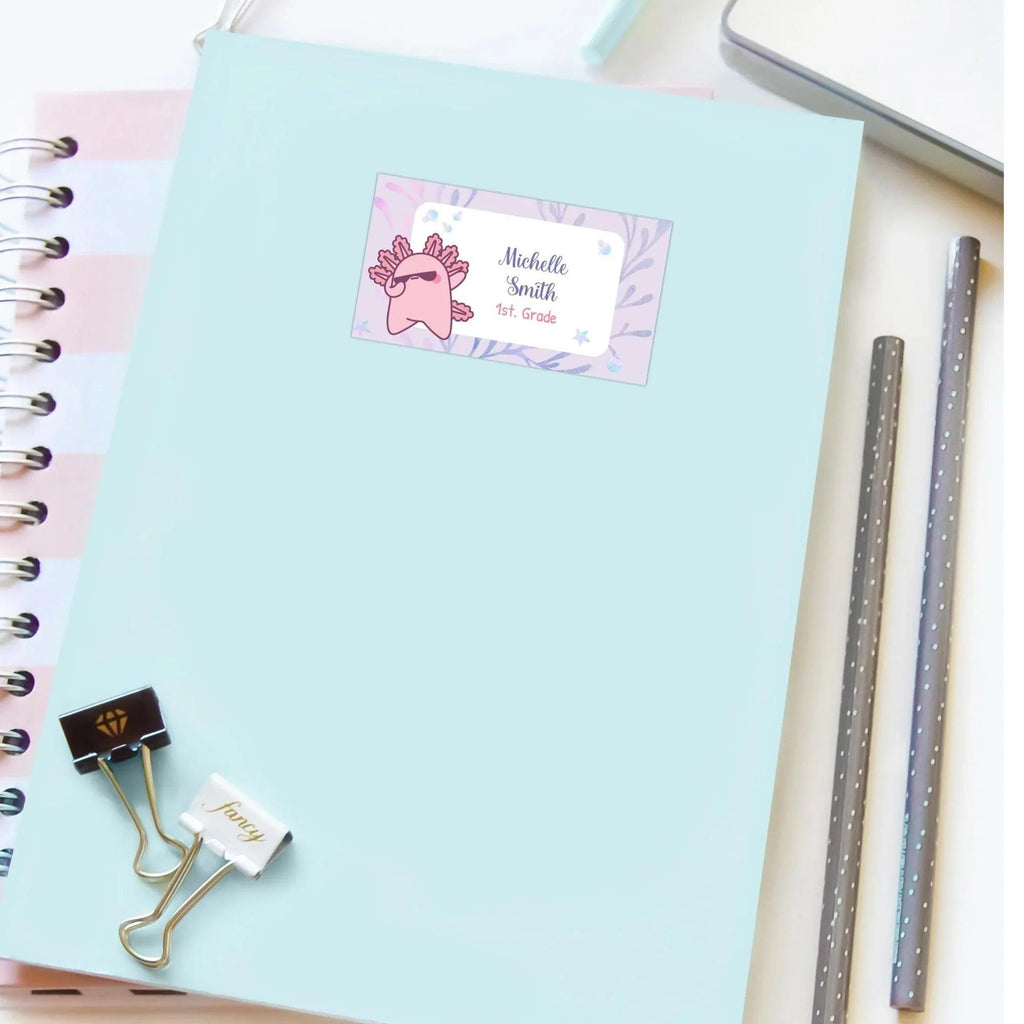 Axolotl School Name Labels - Lovely Printable Party