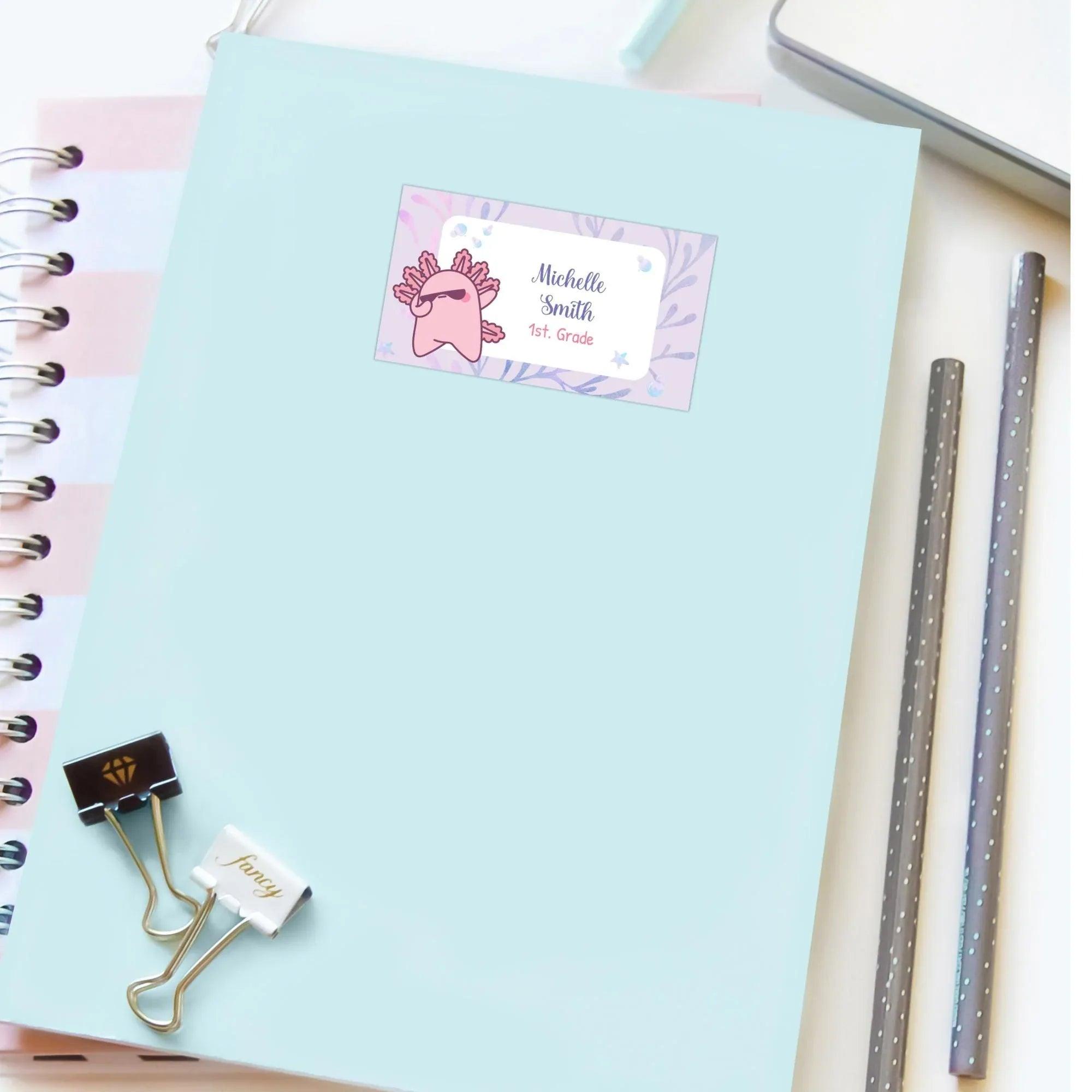 Axolotl School Name Labels - Lovely Printable Party