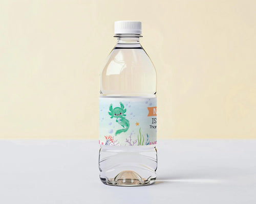 Axolotl Water Bottle Labels | Instant Download Digital Template - Lovely Printable Party