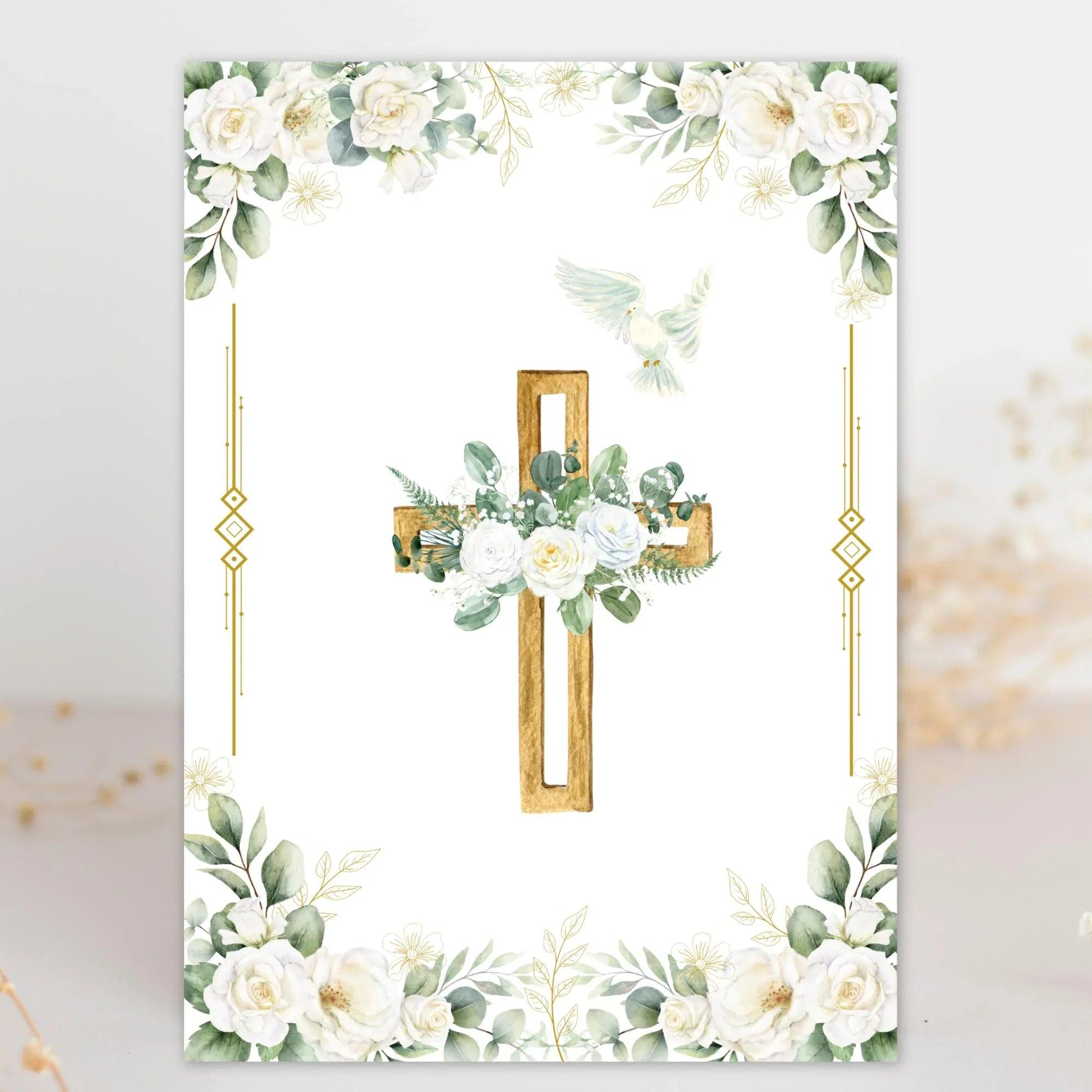 First Holy Communion, Invitation Template, Girl First Communion Invite, Editable First Communion Invitation Girl, Instant Download - Lovely Printable Party