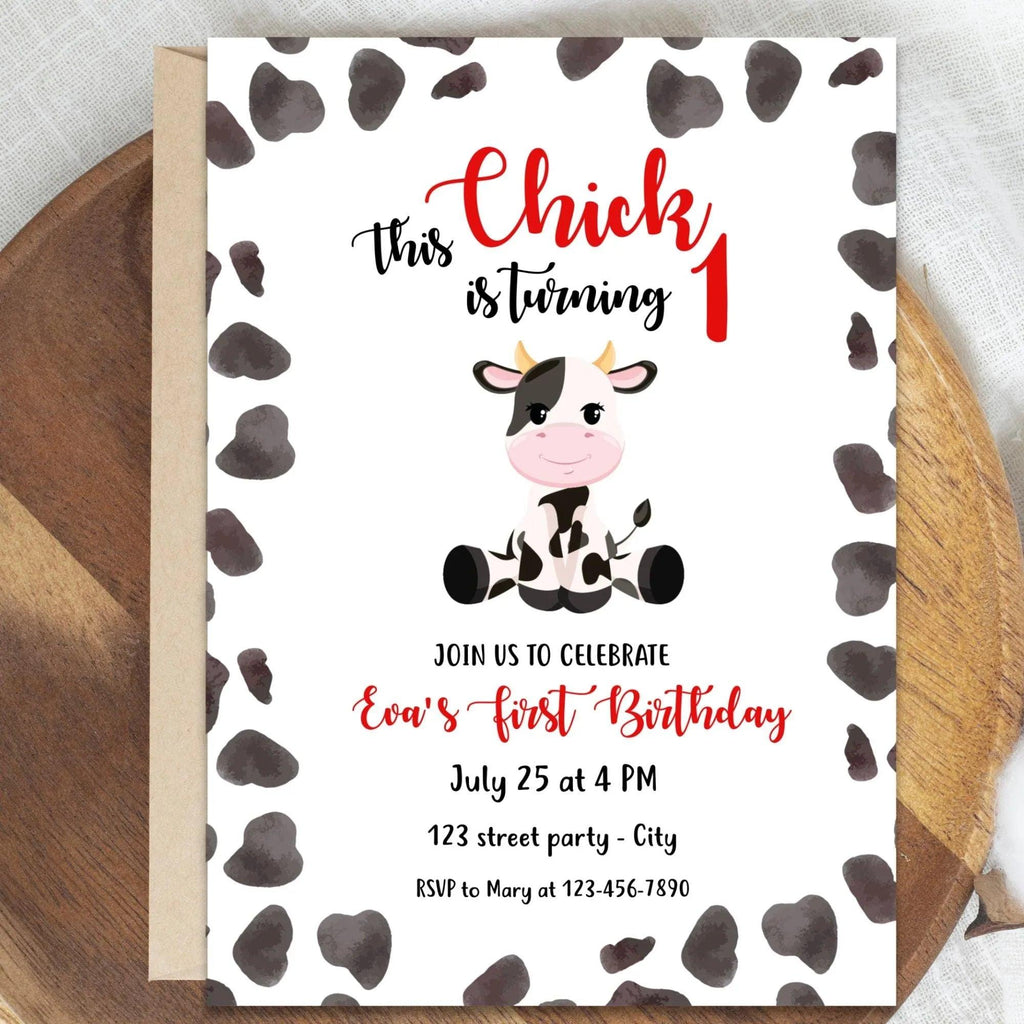 Cow Birthday Invitation - Lovely Printable Party