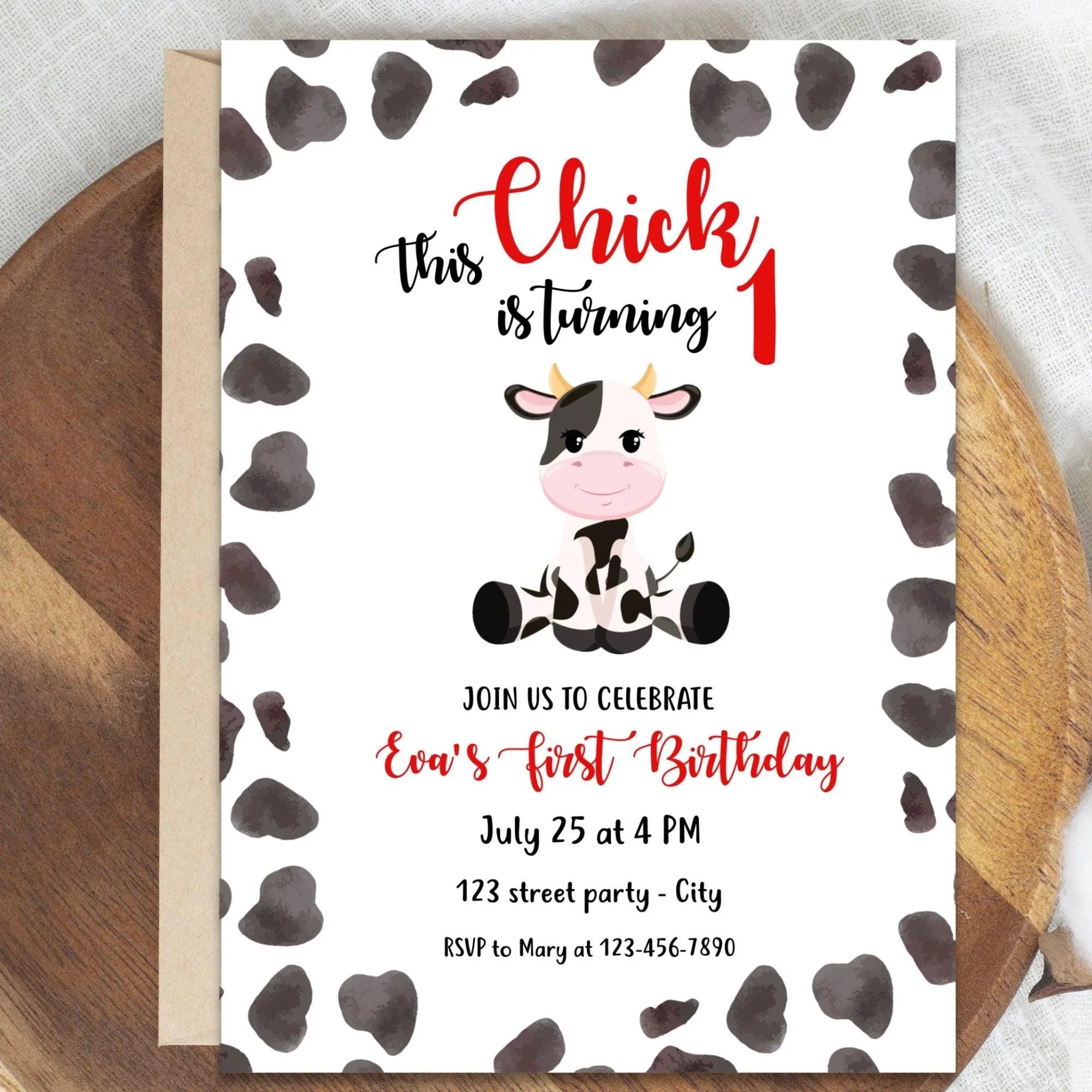 Cow Birthday Invitation - Lovely Printable Party