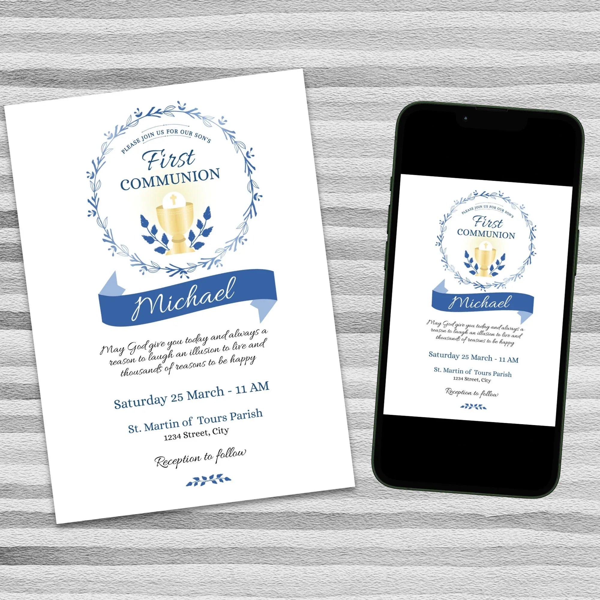 Elegant Communion Invitation - Lovely Party