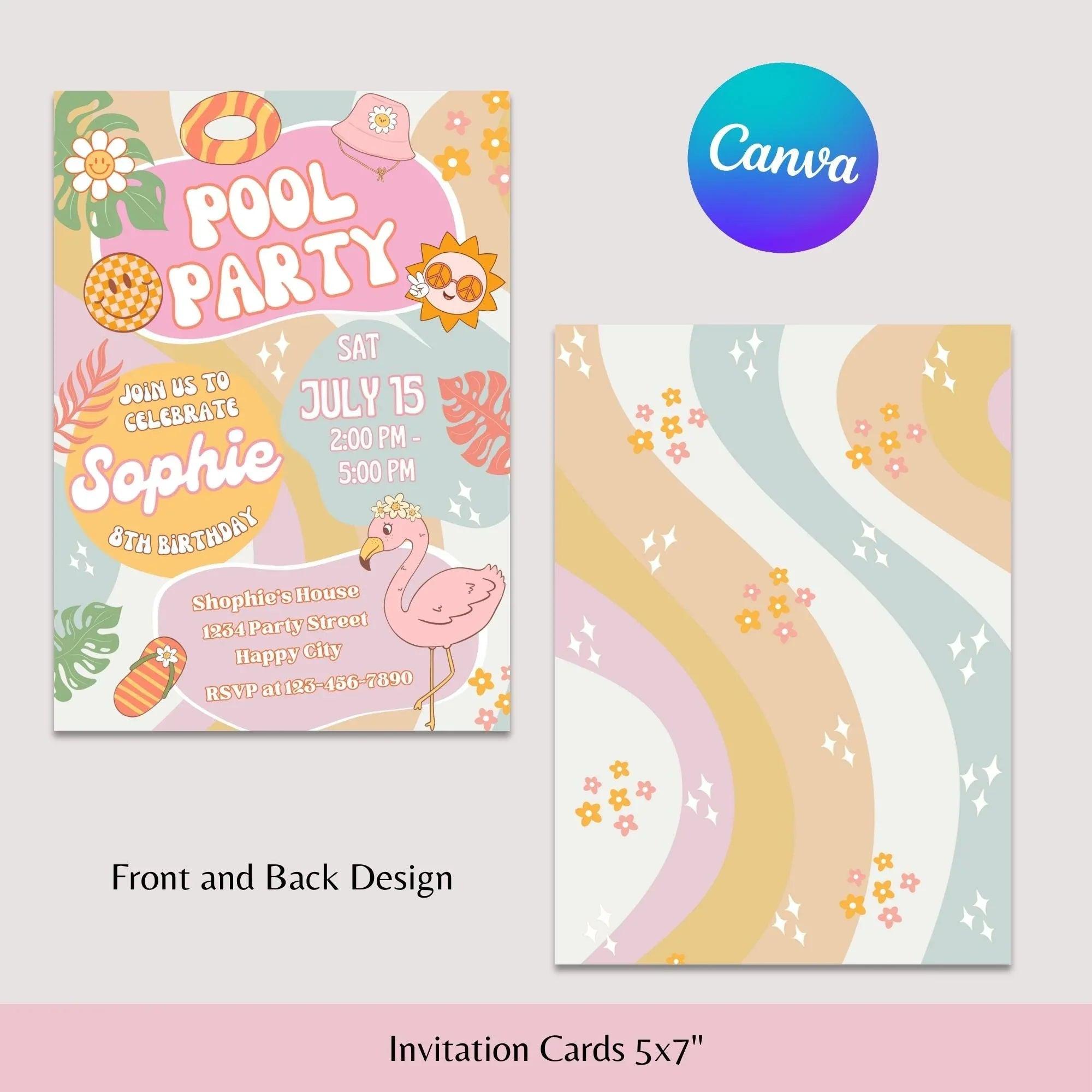Pool Party Birthday Invitation Instant Download - Lovely Printable Party