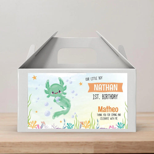 Axolotl Gable Box Label / Instant Download Digital Template - Lovely Printable Party