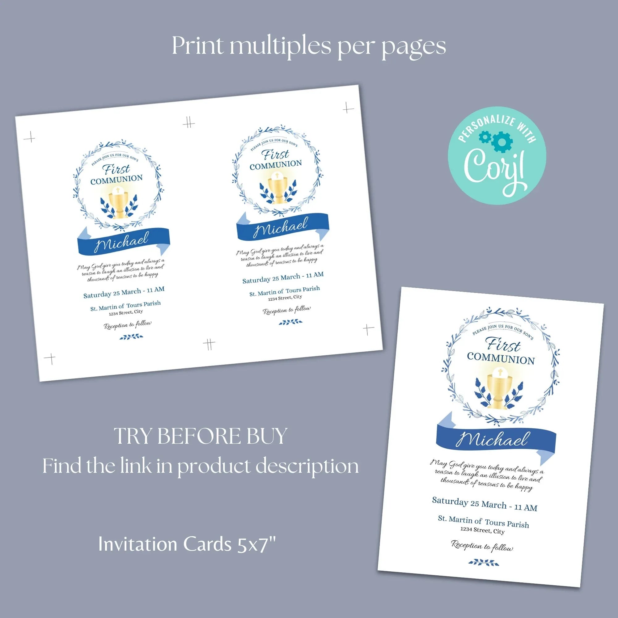 Elegant Communion Invitation - Lovely Party