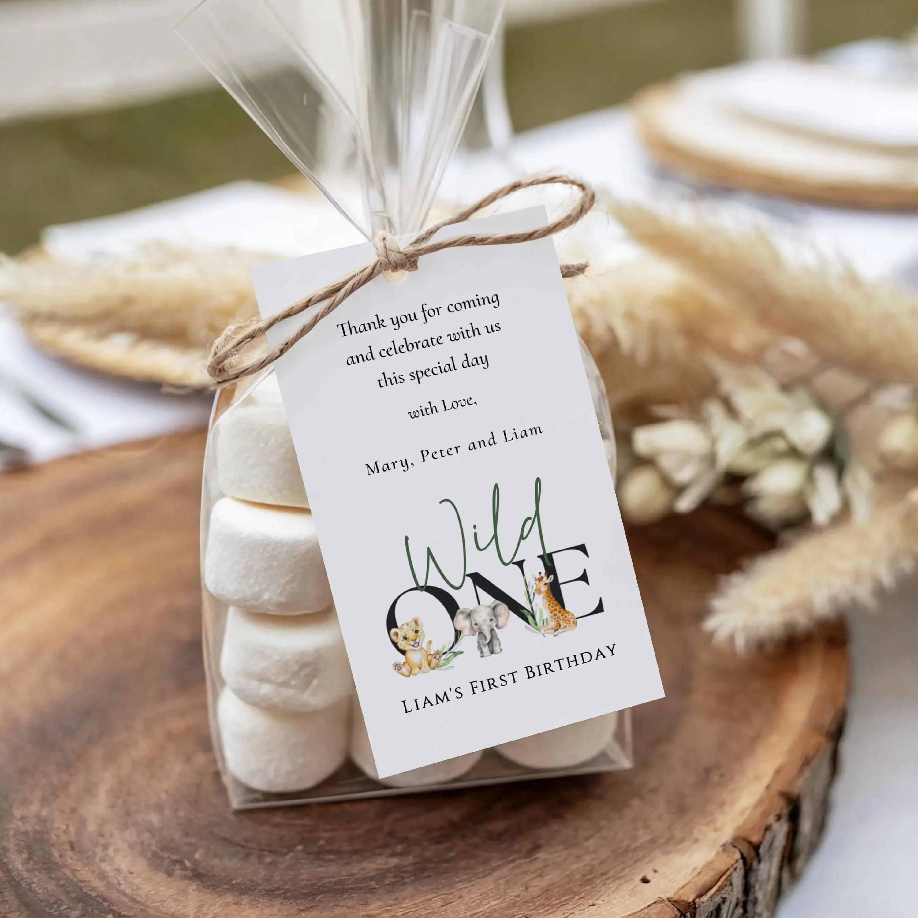 Wild One Birthday Invitation Bundle Editable | Safari Jungle Party Set Corjl | Invitation + Favor Tag + Phone Invite | Digital Printable - Lovely Printable Party