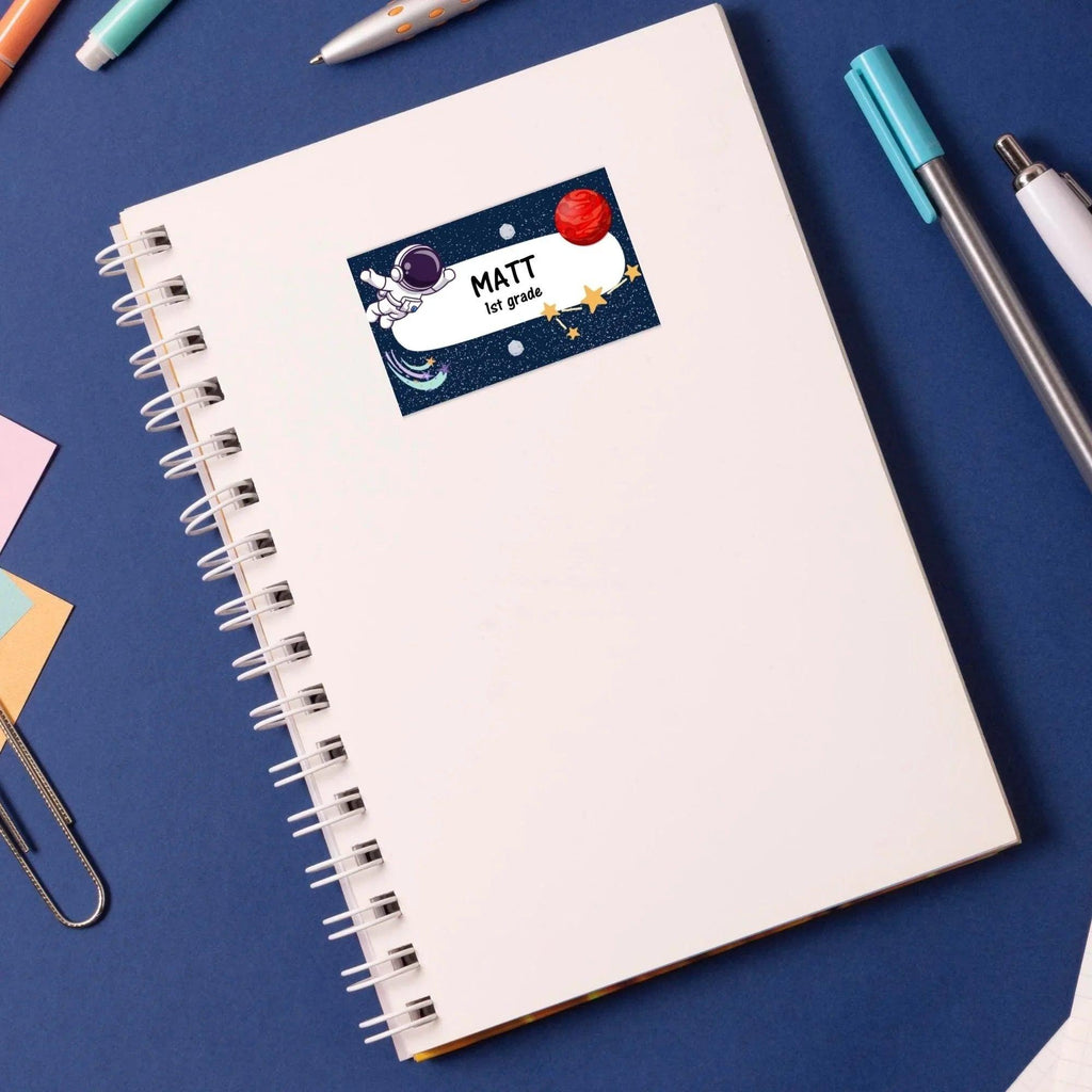 Editable Space Name Labels for Kids | Astronaut School Tags | Back to School Supplies | Personalized Corjl Template | Instant Download - Lovely Printable Party