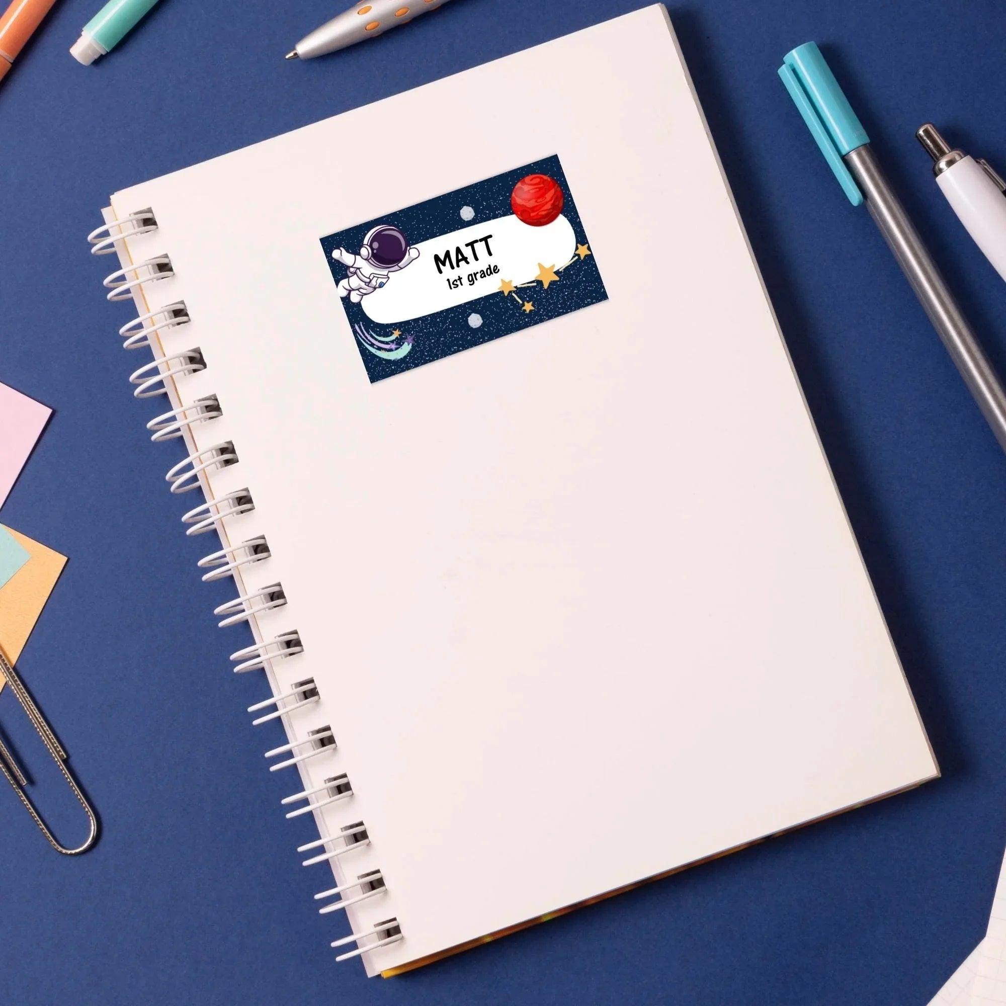 Editable Space Name Labels for Kids | Astronaut School Tags | Back to School Supplies | Personalized Corjl Template | Instant Download - Lovely Printable Party