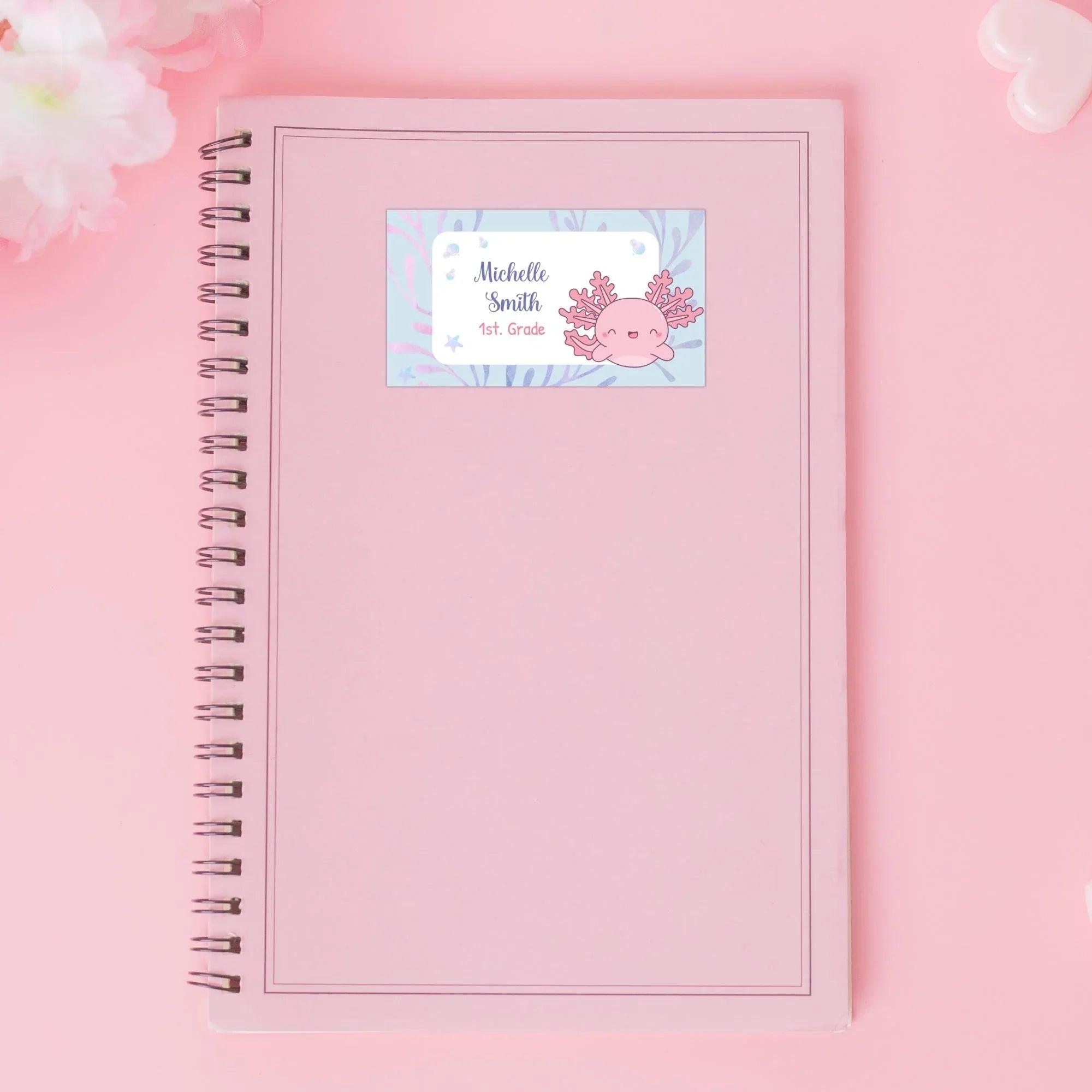 Axolotl School Name Labels - Lovely Printable Party