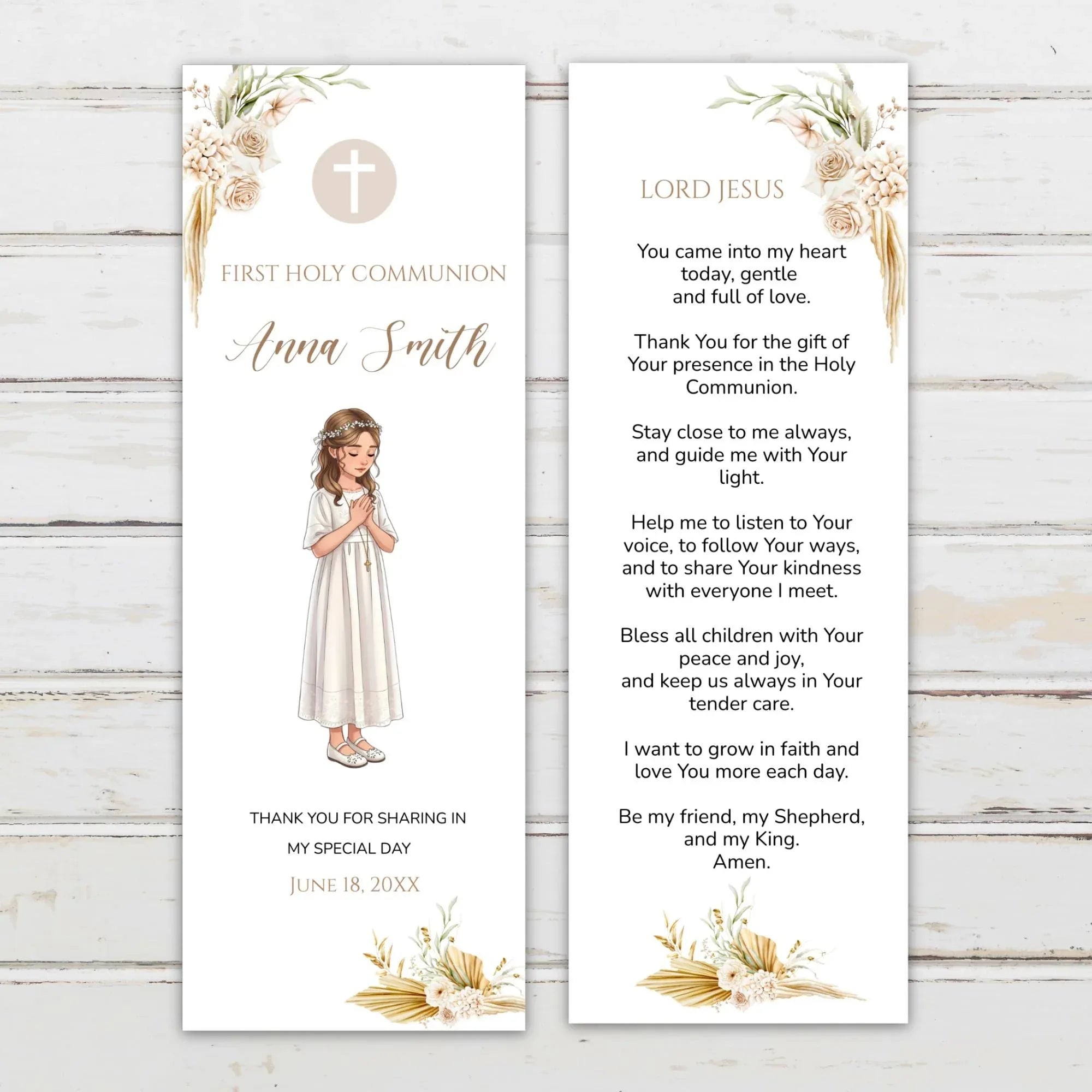 Neutral First communion Bookmark - Lovely Party