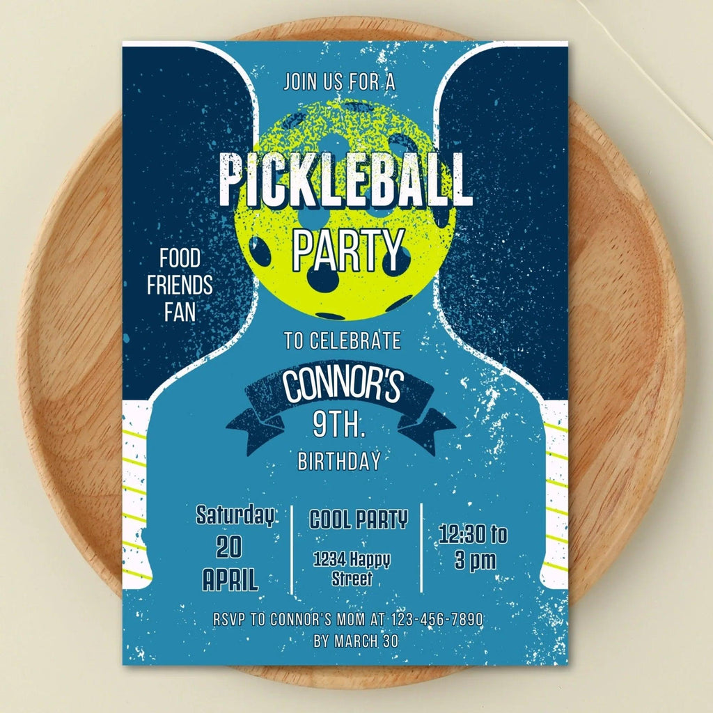 Pickleball Birthday Party Invitation Template | Pickleball Birthday Party Invite | Pickleball Party Invite | Editable Pickleball Party Invite - Lovely Printable Party