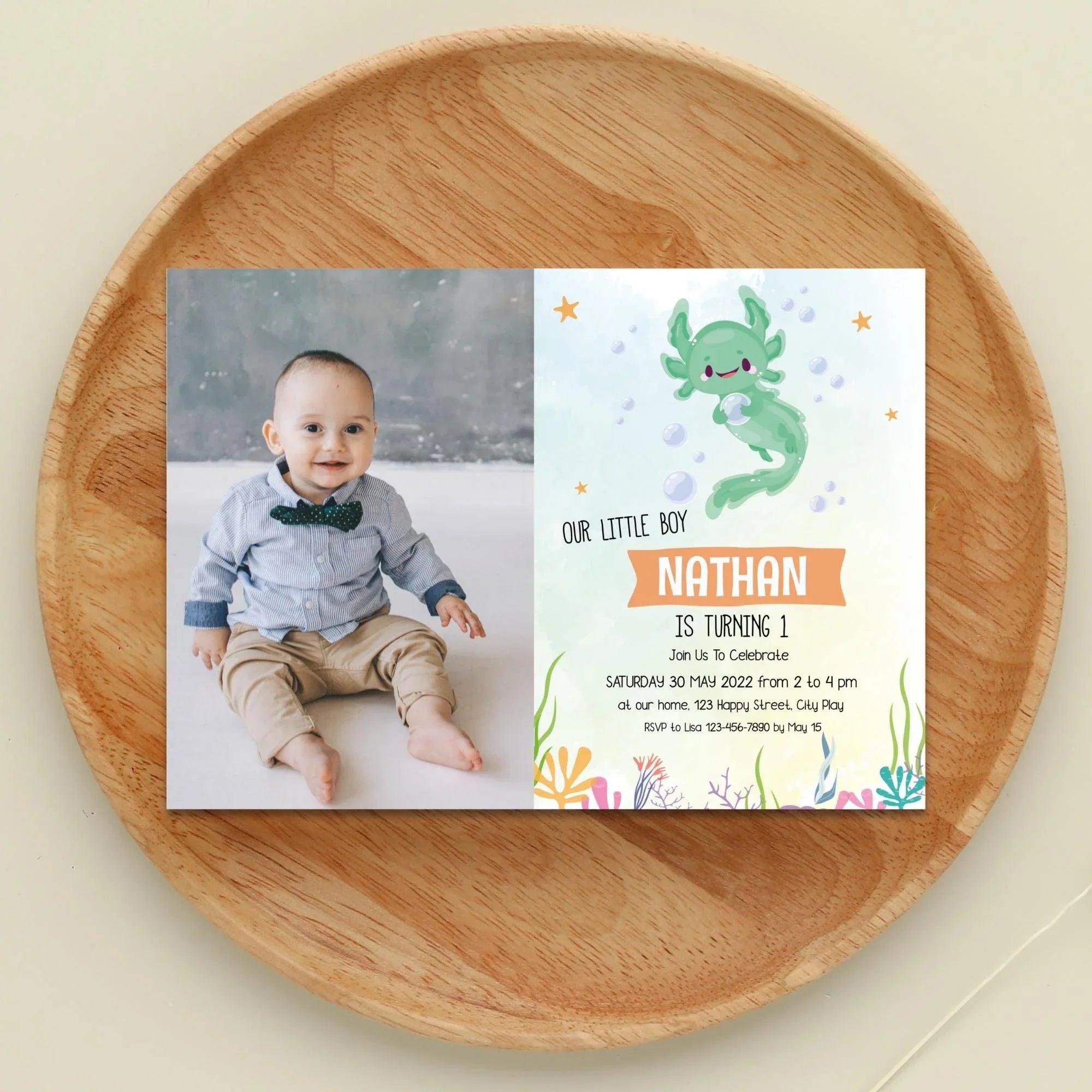 Axolotl Birthday Invitation Instant Download Digital template - Lovely Printable Party