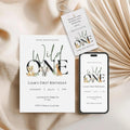 Wild One Birthday Invitation Bundle Editable | Safari Jungle Party Set Corjl | Invitation + Favor Tag + Phone Invite | Digital Printable - Lovely Printable Party
