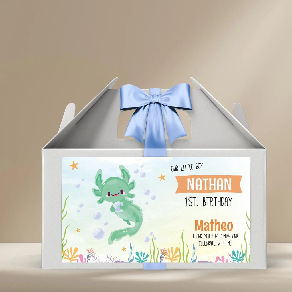 Axolotl Gable Box Label / Instant Download Digital Template - Lovely Printable Party