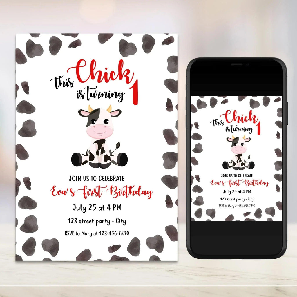 Cow Birthday Invitation - Lovely Printable Party