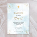 Catholic Baptism Invitation Boy | Editable Christening Invitation Template | Baby Baptism Digital Invite | Printable Baptism Card for Son - Lovely Printable Party