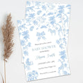 Safari Toile Baby Shower Invitation | Blue Jungle Editable Template | Corjl Digital Download for Boy Baby Shower - Lovely Printable Party