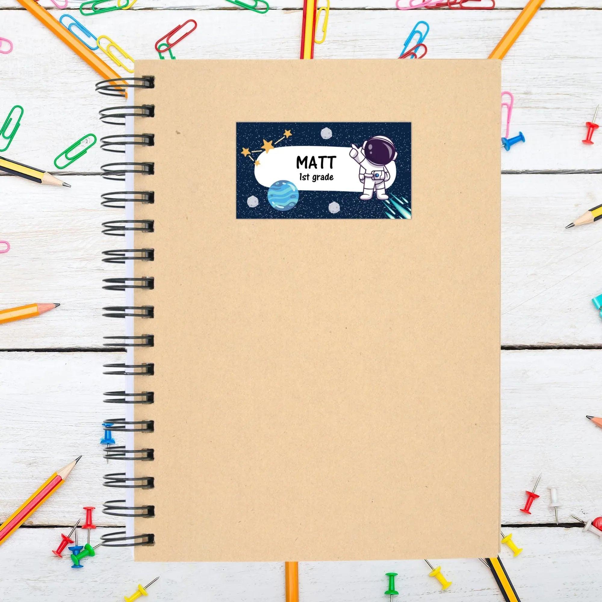 Editable Space Name Labels for Kids | Astronaut School Tags | Back to School Supplies | Personalized Corjl Template | Instant Download - Lovely Printable Party
