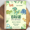 Editable Colorful Dinosaur Birthday Invitation Template, Dinosaur 2nd Birthday, Dino Invite, Birthday Boy Dino Party - Lovely Printable Party
