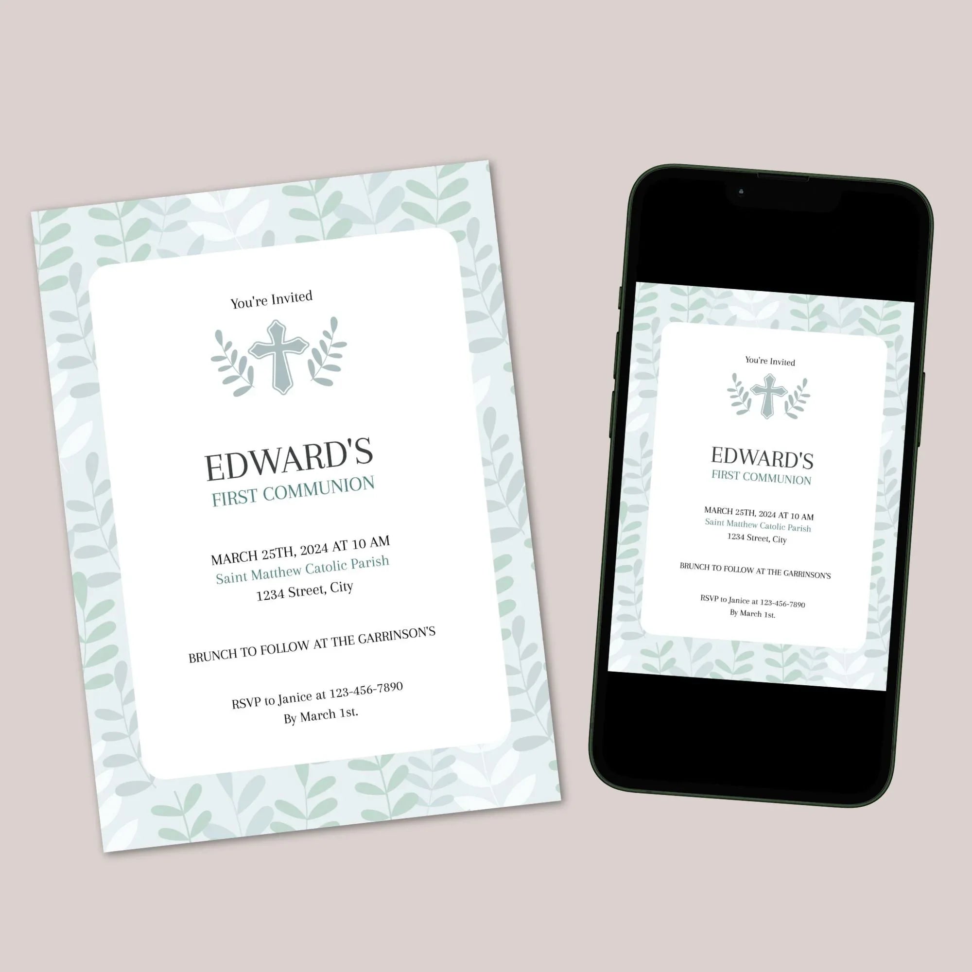 Green Leaves First Holy Communion - Lovely Party