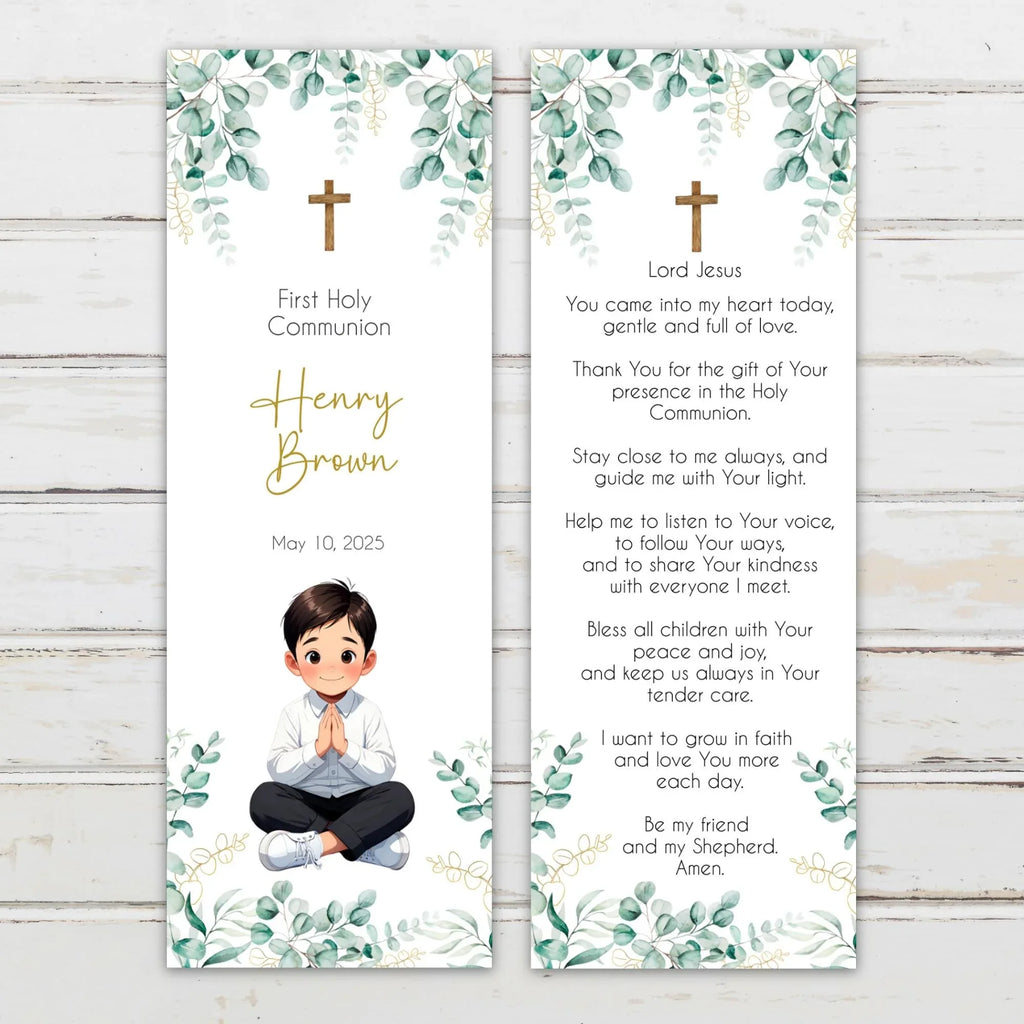 Laurel boy First communion Bookmark - Lovely Party