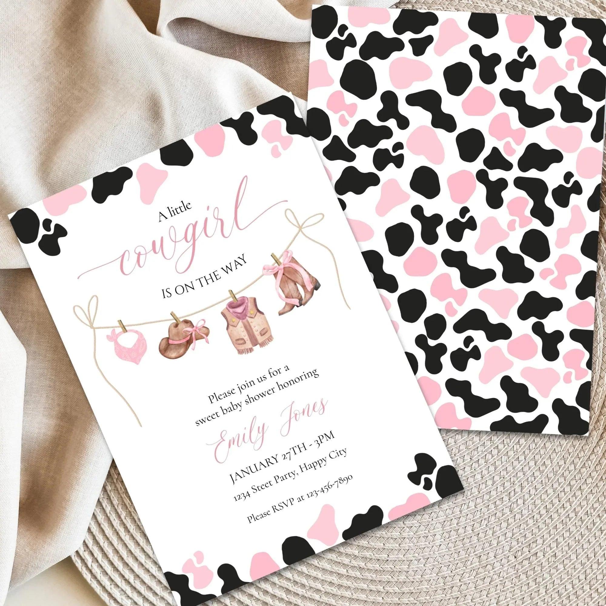 Cowgirl Baby Shower Invitation Instant Download Digital Template - Lovely Printable Party