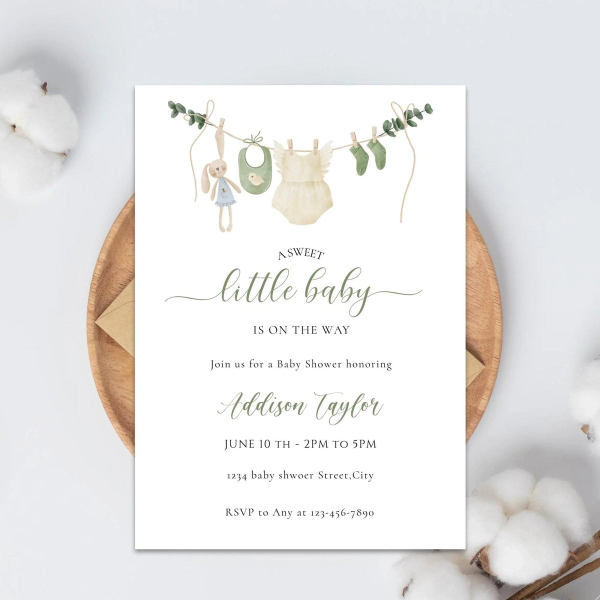 Gender Neutral Baby Shower Invitation, Baby Clothes Baby Shower Editable Template, Baby Shower Evite, Neutral Baby Shower Printable Invite - Lovely Printable Party