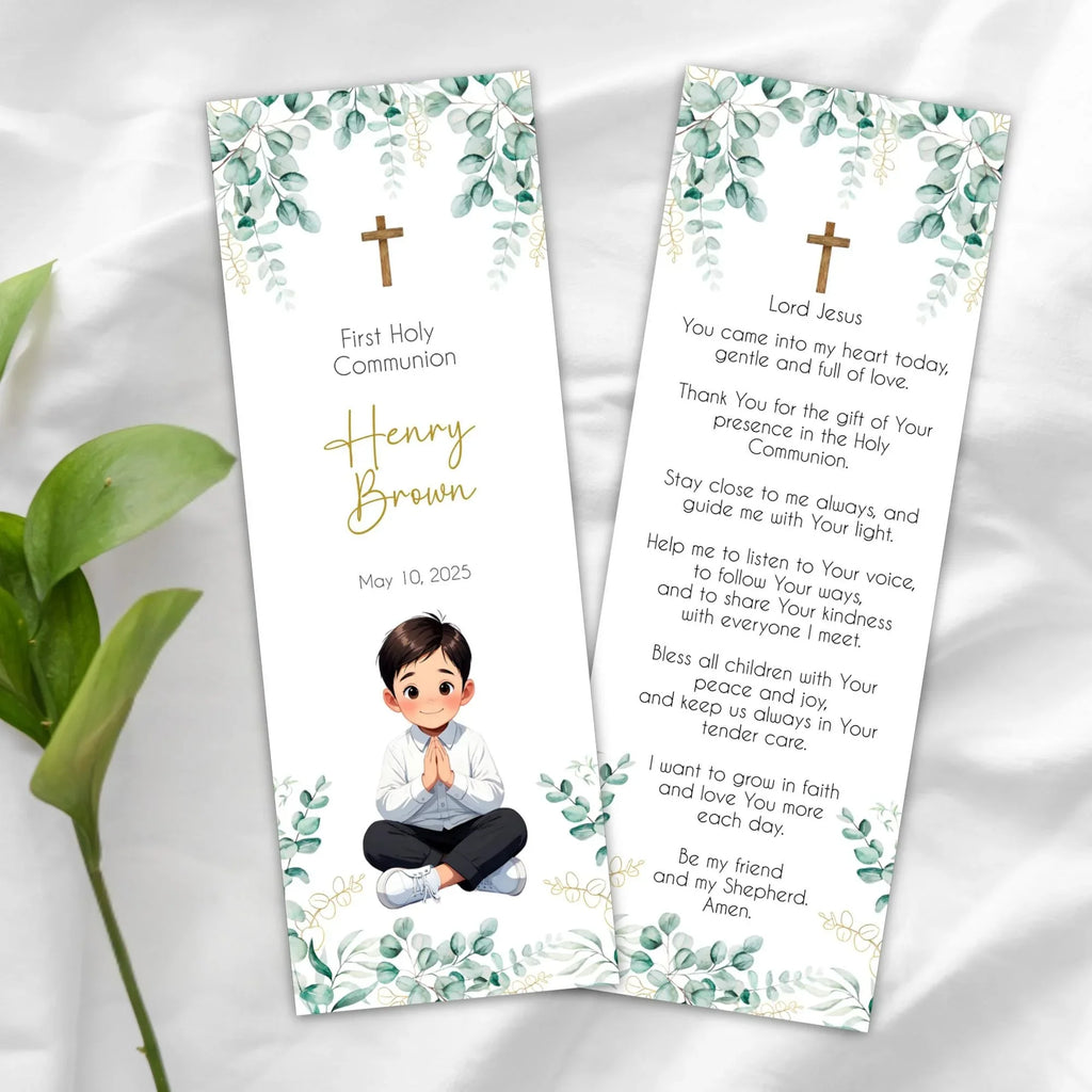 Laurel boy First communion Bookmark - Lovely Party