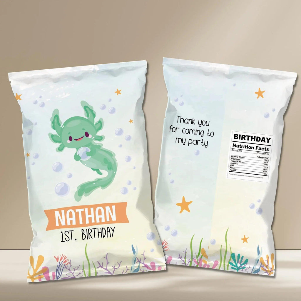 Axolotl Birthday Party Bundle Editable Instant Download - Lovely Printable Party