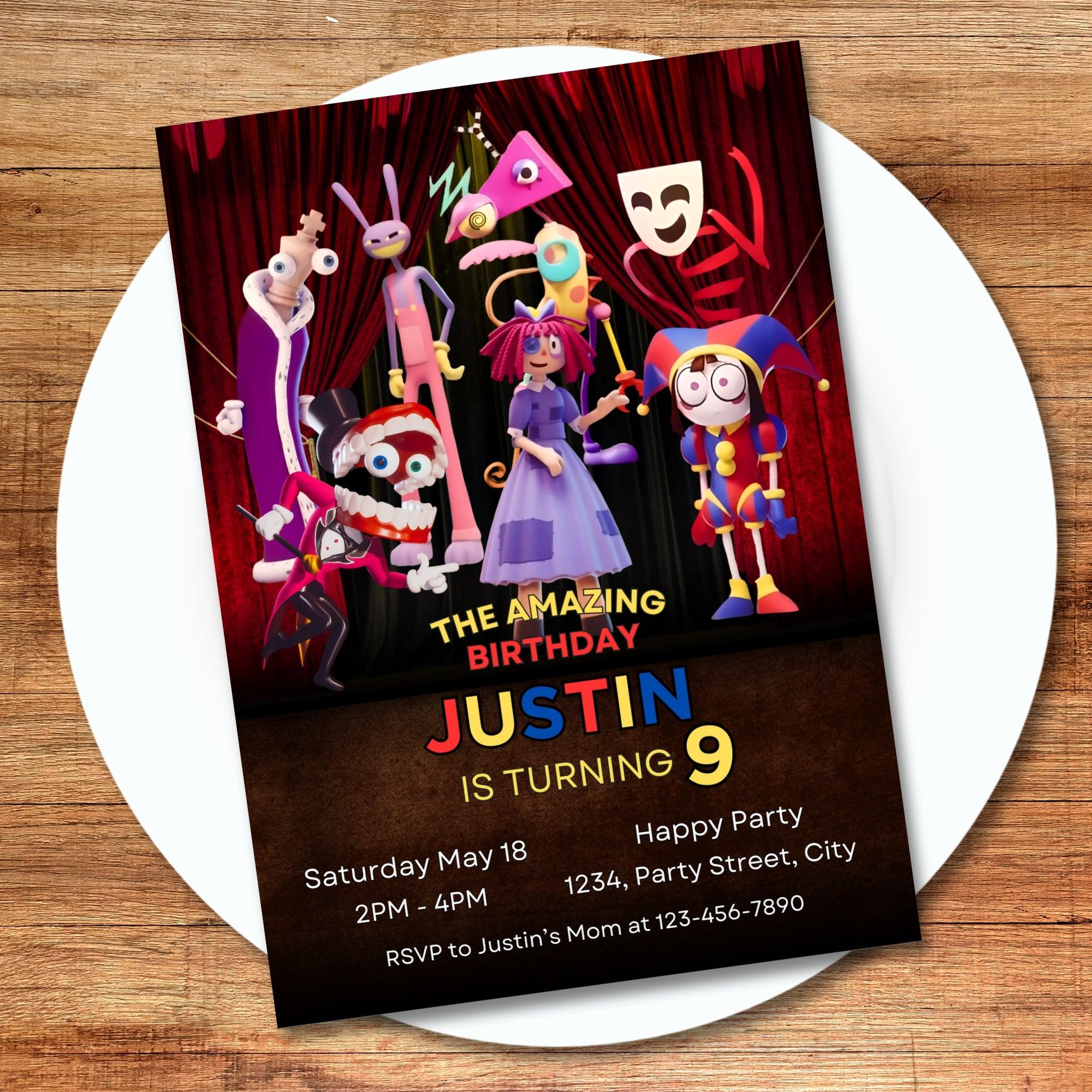 Amazing Digital Circus Editable Digital Invitation | Canva Template