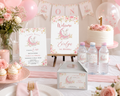 Kit de fête lapin, étiquette pour bouteille d'eau, invitation, panneau de bienvenue, kit imprimable pour le 1er anniversaire lapin, fichier numérique modifiable, cadeau d'invité lapin