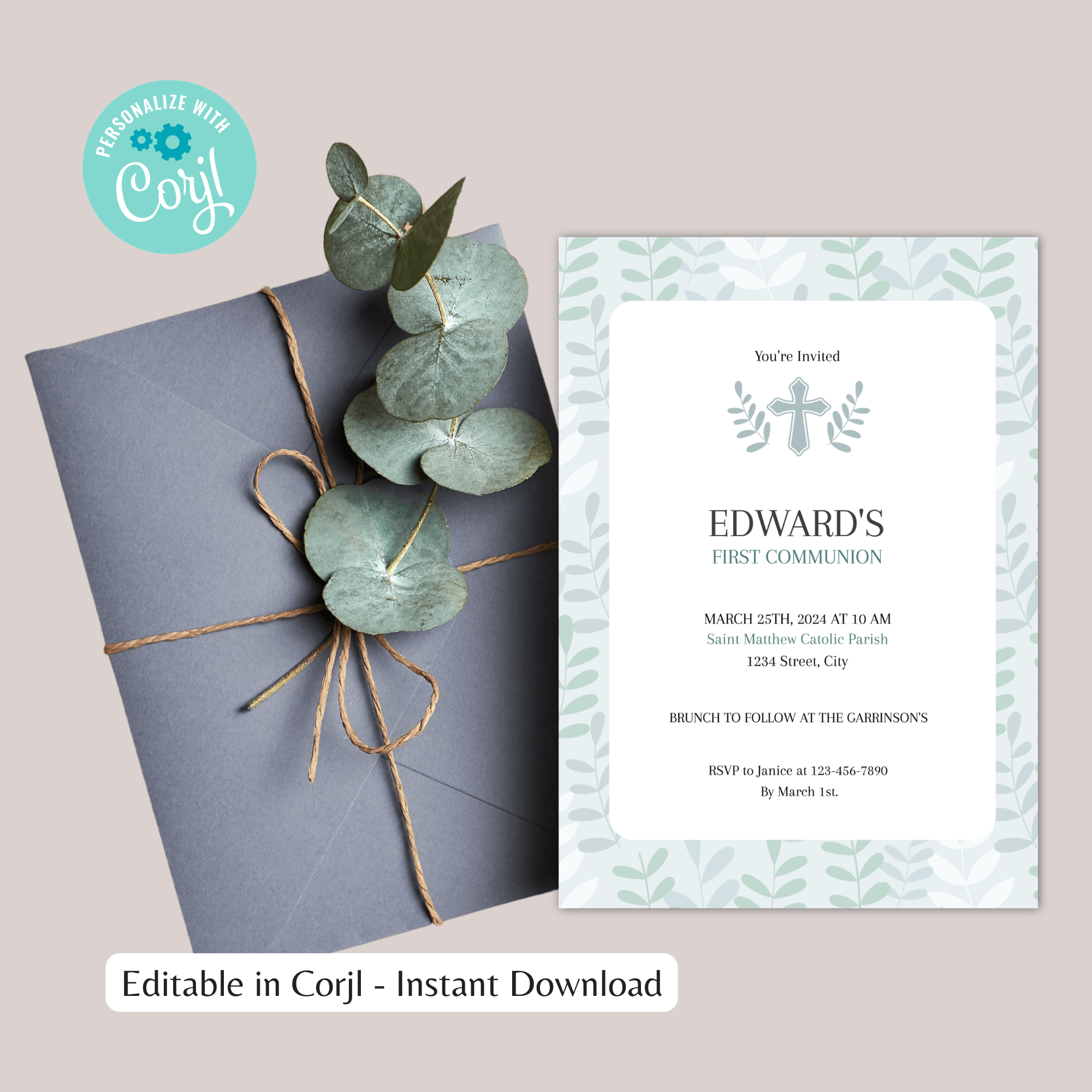 Green Leaves First Holy Communion