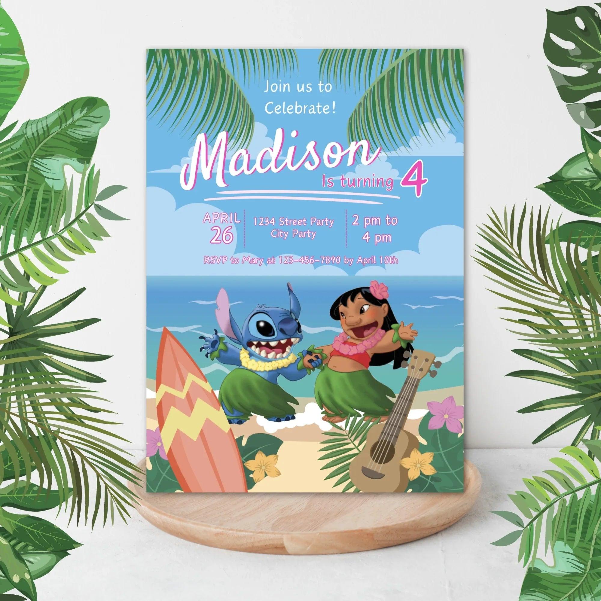 Lilo and Stitch Birthday Invitation - Instant Download Digital Template - Lovely Printable Party