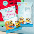 Minions Pool Party Editable Chip Bag — Splish Splash Birthday Favor Bag | Corjl Template